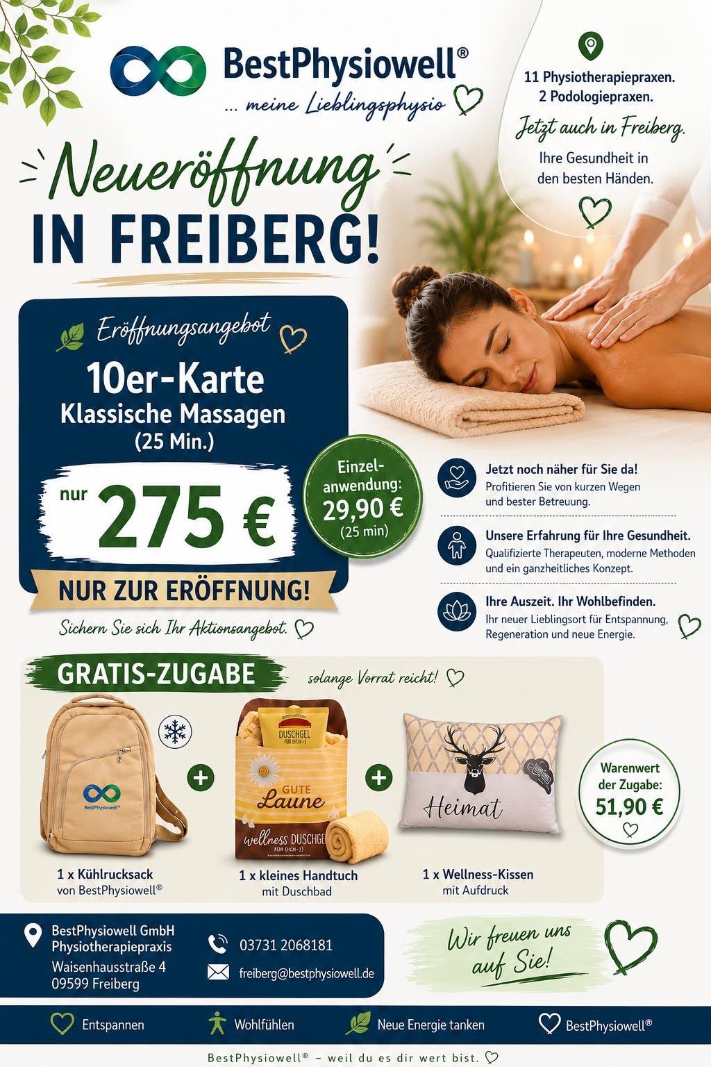 Eröffnungsangebot Klassische Massage Praxis Freiberg